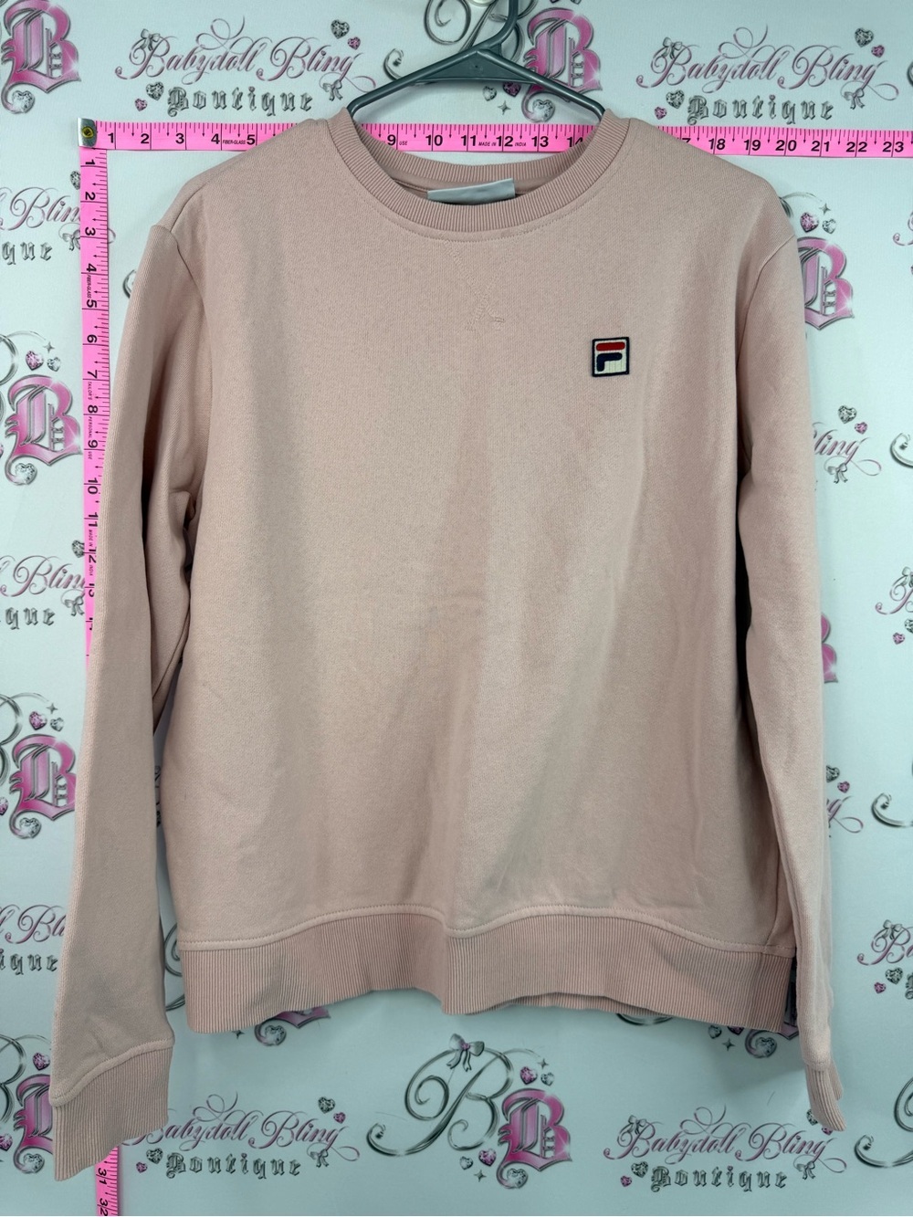 Fila sweater pull over light cream Pink Crewneck Sweatshirt